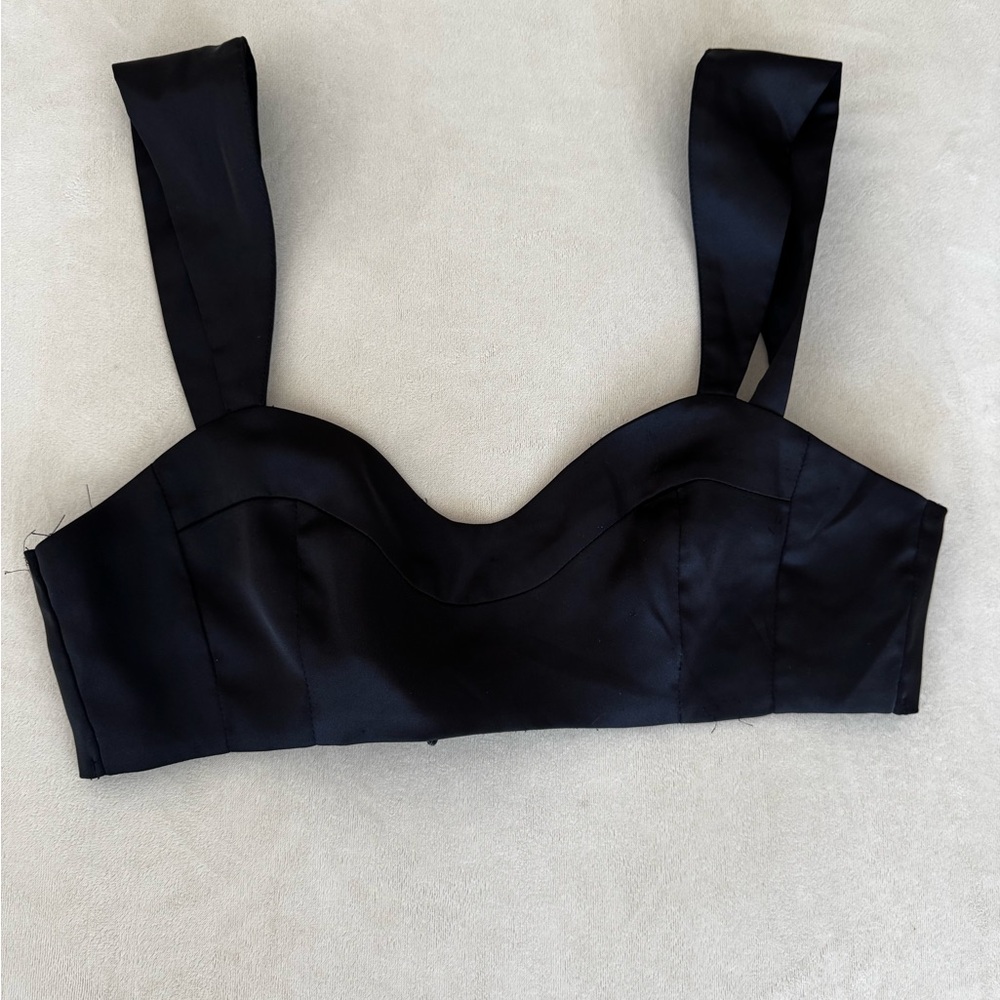 Forever 21 Black Satin Bra Top
